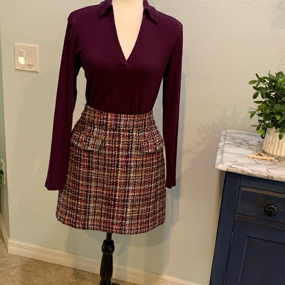 Cute Loft side zip tweed short skirt size 4 skirt only